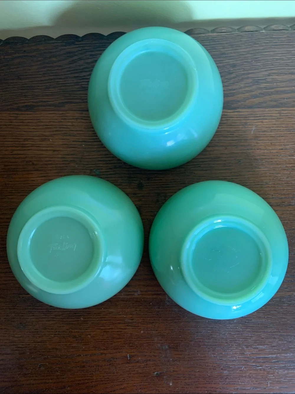 Fire King Jadeite Green Glass Chili/Soup Bowls - Set of 3 1940s